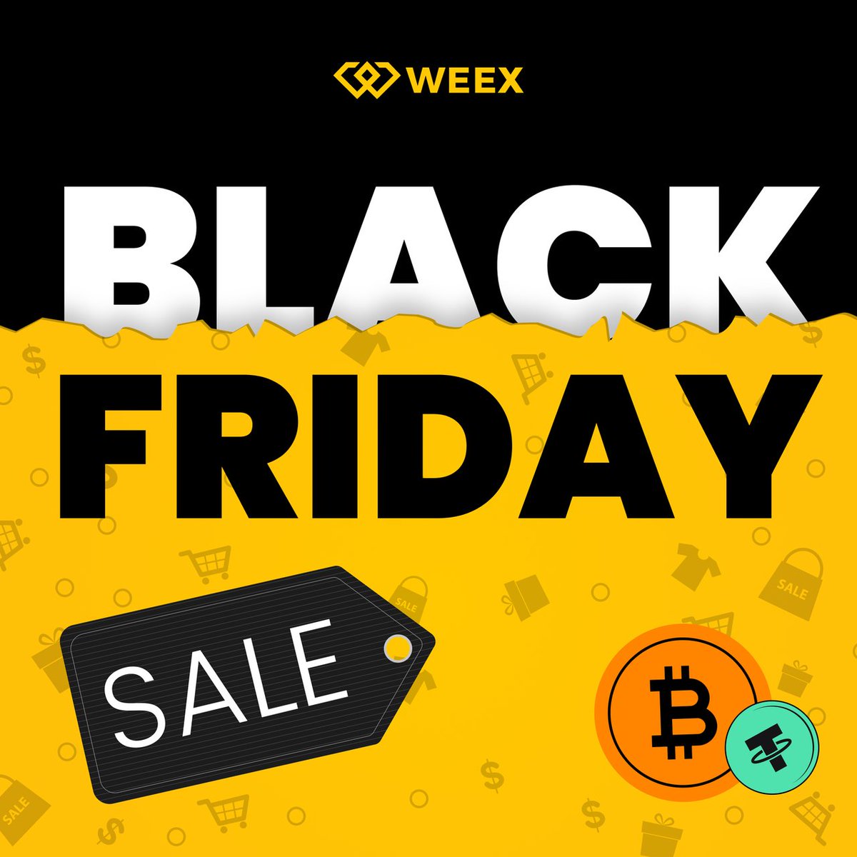 WEEX_Official's tweet photo. 🔥 BLACK FRIDAY JUST WENT WEB3! 🔥
Hold onto your wallets, degens! Black Friday deals are so last year… unless they’re on #WEEX! 💼🛒

🎁 GIVEAWAY ALERT:
$100 in USDT – split between 5 lucky apes! 🦍

✅ TO ENTER:
🔸Follow @WEEX_Official
🔸Like & RT
🔸Drop your WEEX UID below

Sign up via: https://t.co/ru0cFH0c0L
#BlackFriday #WEEX