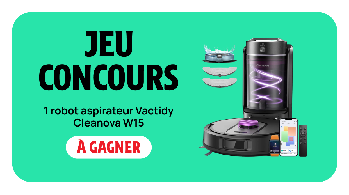 #JeuConcours Obtenez un sol impeccable avec le robot aspirateur Vactidy Cleanova W15 ✨

🎁Pour participer :
🔁 RT + ❤️ + Follow @Darty_officiel
📅 TAS le 5/12 – 1 gagnant(e)

Bonne chance à toutes et tous🍀
👉urlr.me/cY4gmy