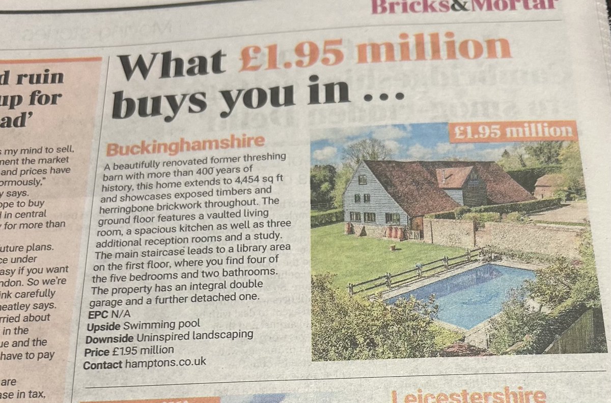 MerrynSW's tweet image. Expect more of this (houses for sale at £1.95m)