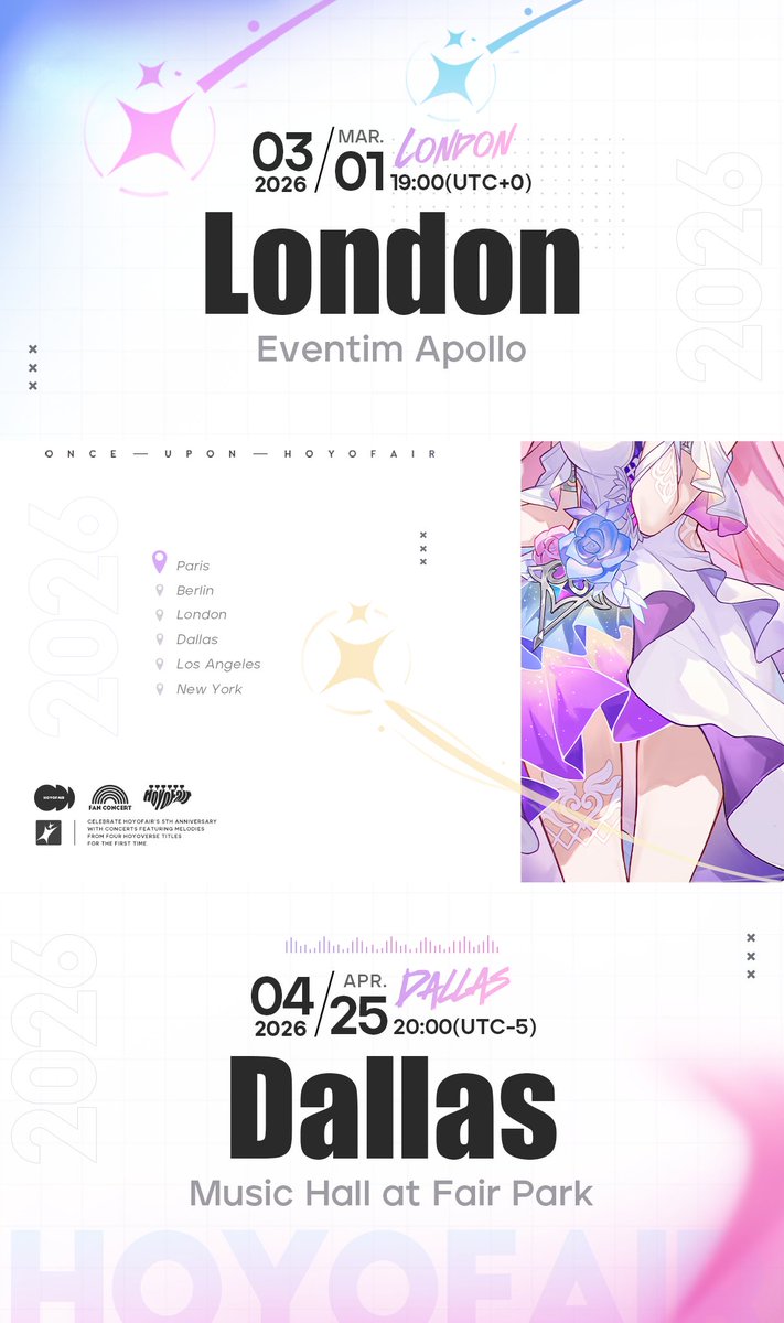 HoYoFair_0's tweet image. 𝑻𝑰𝑪𝑲𝑬𝑻𝑺 𝑵𝑶𝑾 𝑶𝑵 𝑺𝑨𝑳𝑬! #HoYoFairConcert「Once Upon HoYoFair」

▶️ Buy tickets: hoyo.link/29dLTULXz

🎁 Follow and share this post for a chance to win exclusive rewards:
✦ Kafka 1/7 Figure (2 winners)
✦ Mei: Herrscher of Thunder 1/7 Figure (Aqueous Springtide…