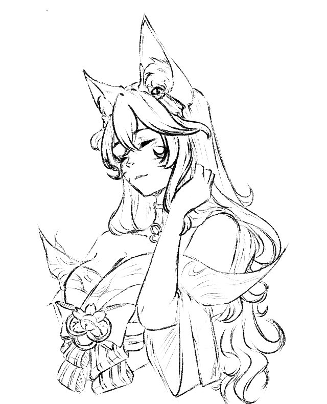 gaiunie's tweet image. 🌸 Ahri in my style 🌸