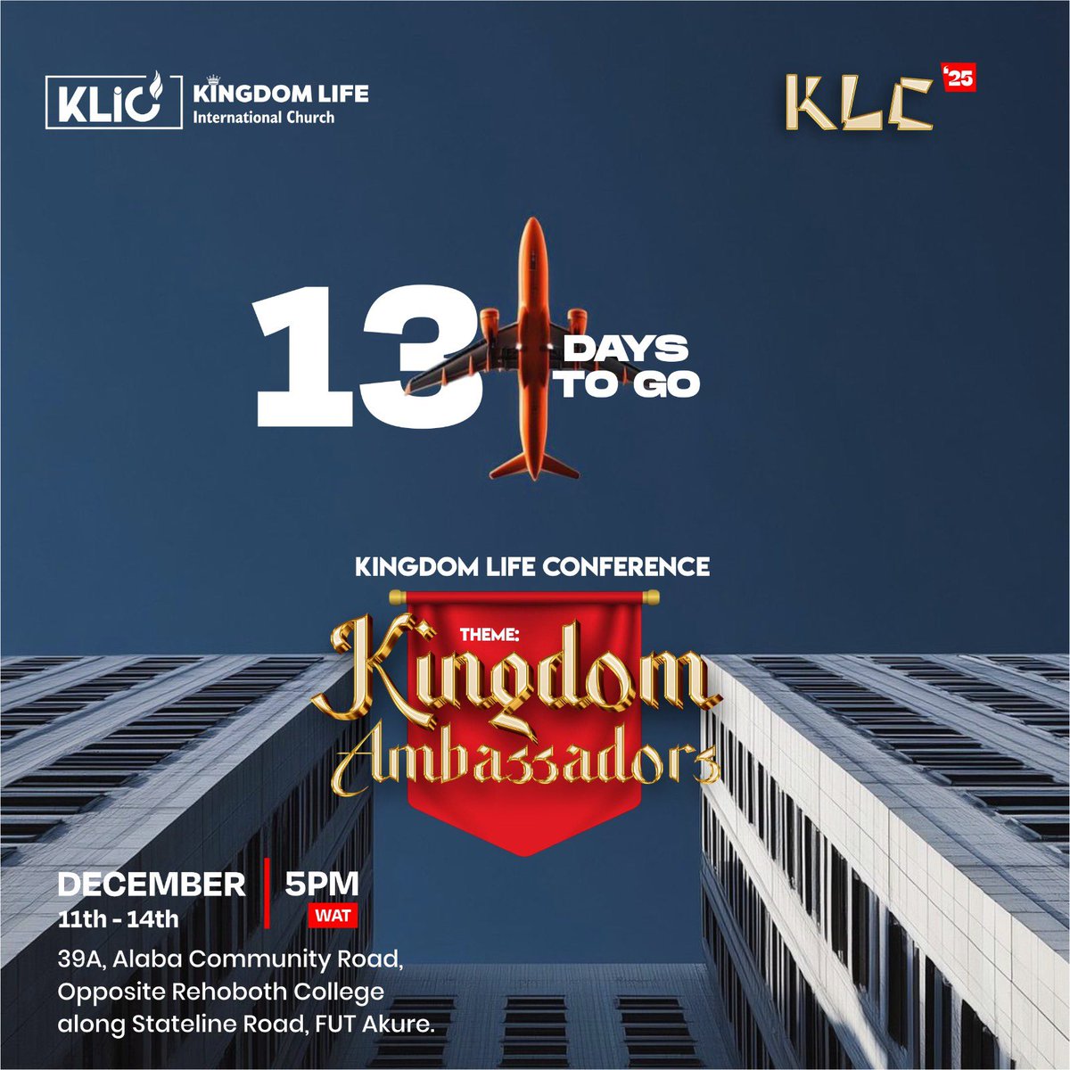 KLICUK_'s tweet photo. HAVE YOU REGISTERED?

In 13 days, we ascend!

KLC’25 will not keep you on the ground, it will launch you.
Baptism of The Word! Worship! Flows of the Spirit!
.
This KLC is different!✈️🔥

Ministering @DrSamAdewuyi 

#kliconline #pstsamadewuyi #klc25 https://t.co/94EkXzfN12