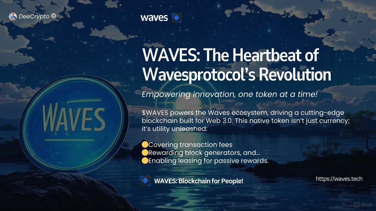 DannyBolasie's tweet image. Been spending more time on @wavesprotocol lately and honestly… $WAVES still feels ridiculously underrated in 2025.

Let me break it down real quick why I’m genuinely impressed:
$WAVES isn’t just another coin: it literally powers one of the fastest, cheapest, and most…
