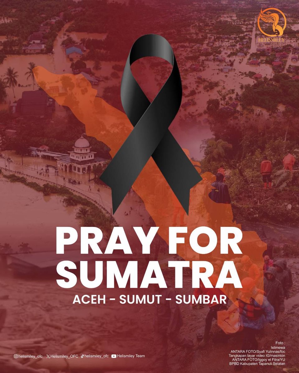 Turut berduka cita atas bencana alam yang melanda Sumatera. Semoga semua keluarga diberikan keselamatan, kekuatan, dan ketabahan.

Mari kirimkan doa dan perhatian untuk saudara saudara kita yang berada di sana. Lekas pulih, Sumatera.🫂🤍

#PrayForSumatera 
#AllEyesOnSumatera