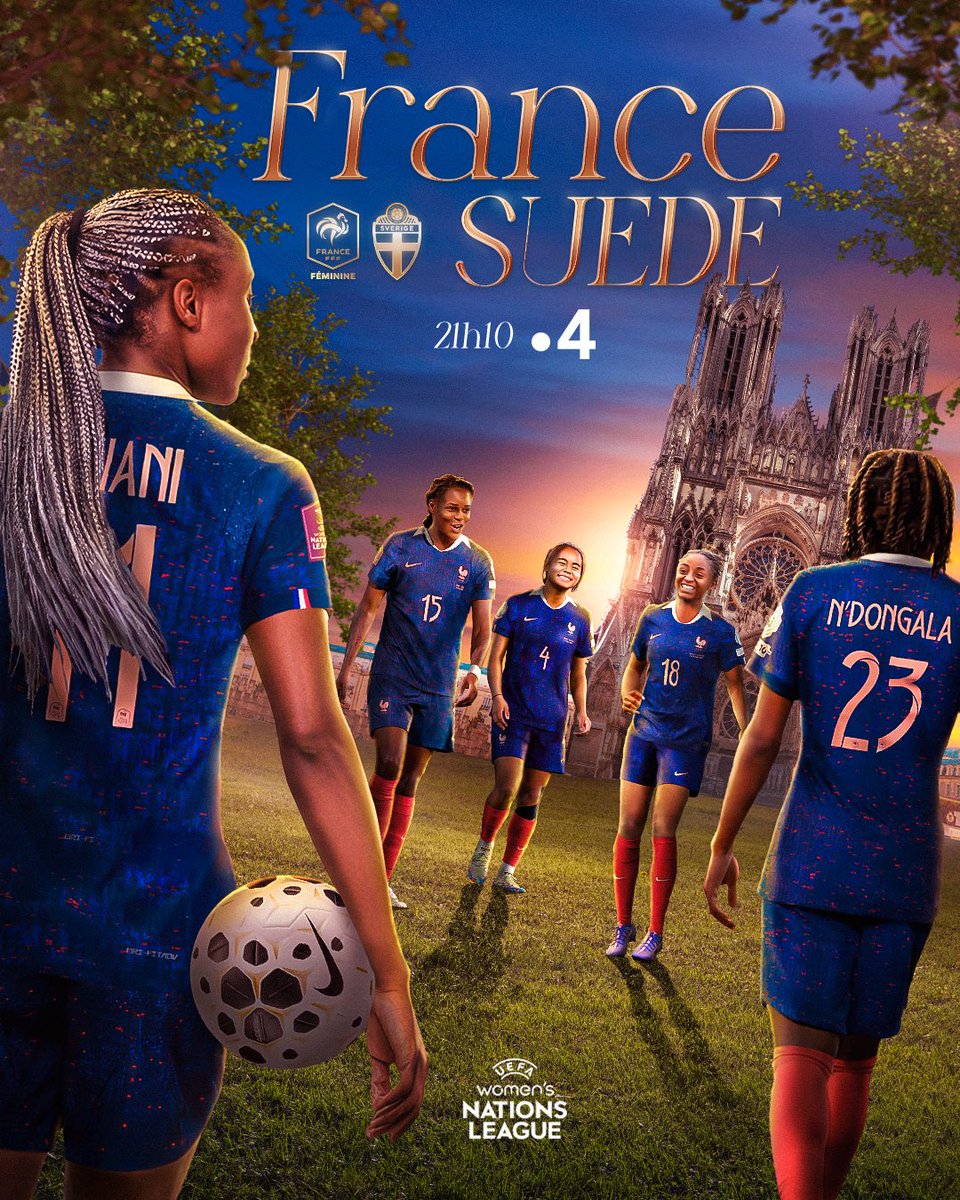 equipedefranceF's tweet image. 𝐌𝐚𝐭𝐜𝐡 𝐩𝐨𝐮𝐫 𝐥𝐚 𝟑𝐞̀𝐦𝐞 𝐩𝐥𝐚𝐜𝐞, 𝐚𝐜𝐭𝐞 𝟏 ⚔️🥉

🆚🇸🇪 à Reims 🏟️
Coup d’envoi à 21h10 ⌚
À suivre sur France 4 📺

#FRASUE