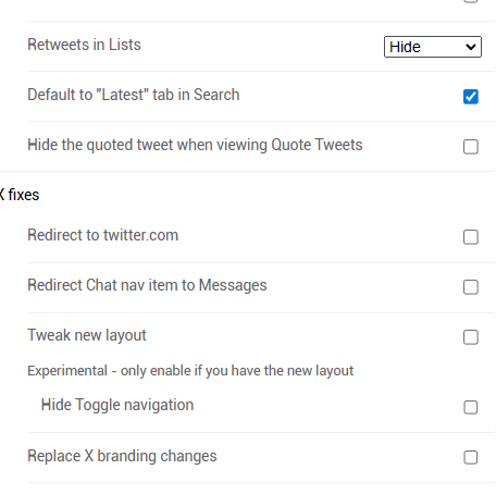 ChuckBaggett's tweet photo. If you use a desktop chromium-based browser for X, consider the Control Panel for Twitter extension. 
I use it for
Use the "Following" (chronological) timeline by default
Hide the "For you" (algorithmic) timeline
Default to "Latest" tab in Search
+ more.
 https://t.co/nnTdHbNNUj https://t.co/MAaGRumL7u