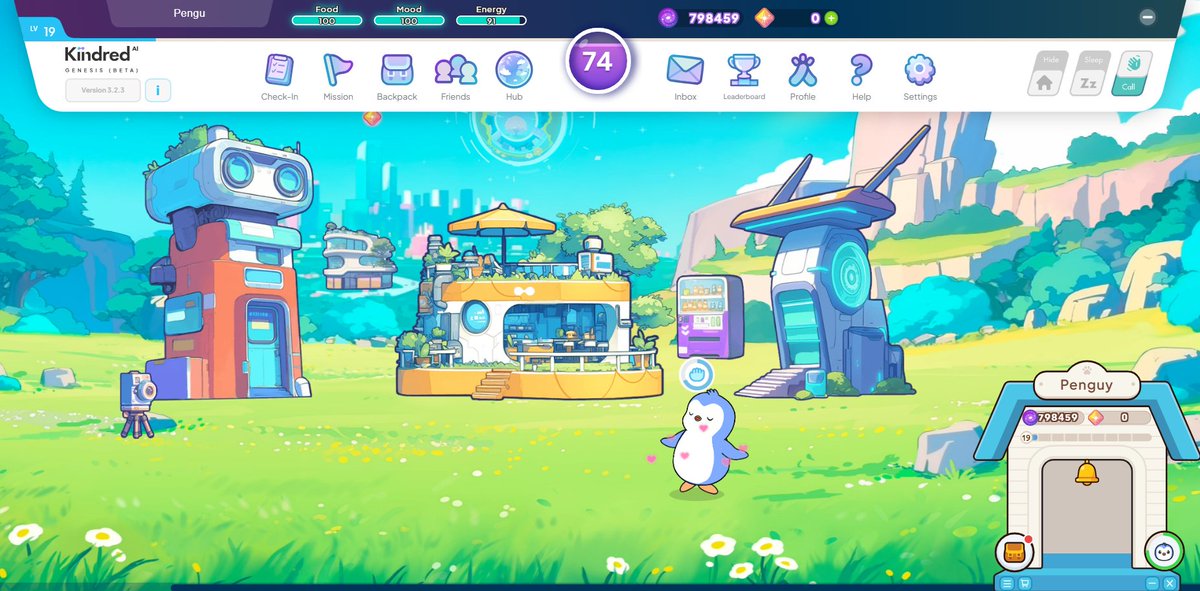 mercuweb3's tweet image. My AI companion Pengu on @Kindred_AI Genesis just leveled up today, just from keeping up with daily care. 

If you are on Kindred Genesis too, maxing your AI companion’s stats will help you to directly generate more Dark Matter, and that Dark Matter is an important even more once…