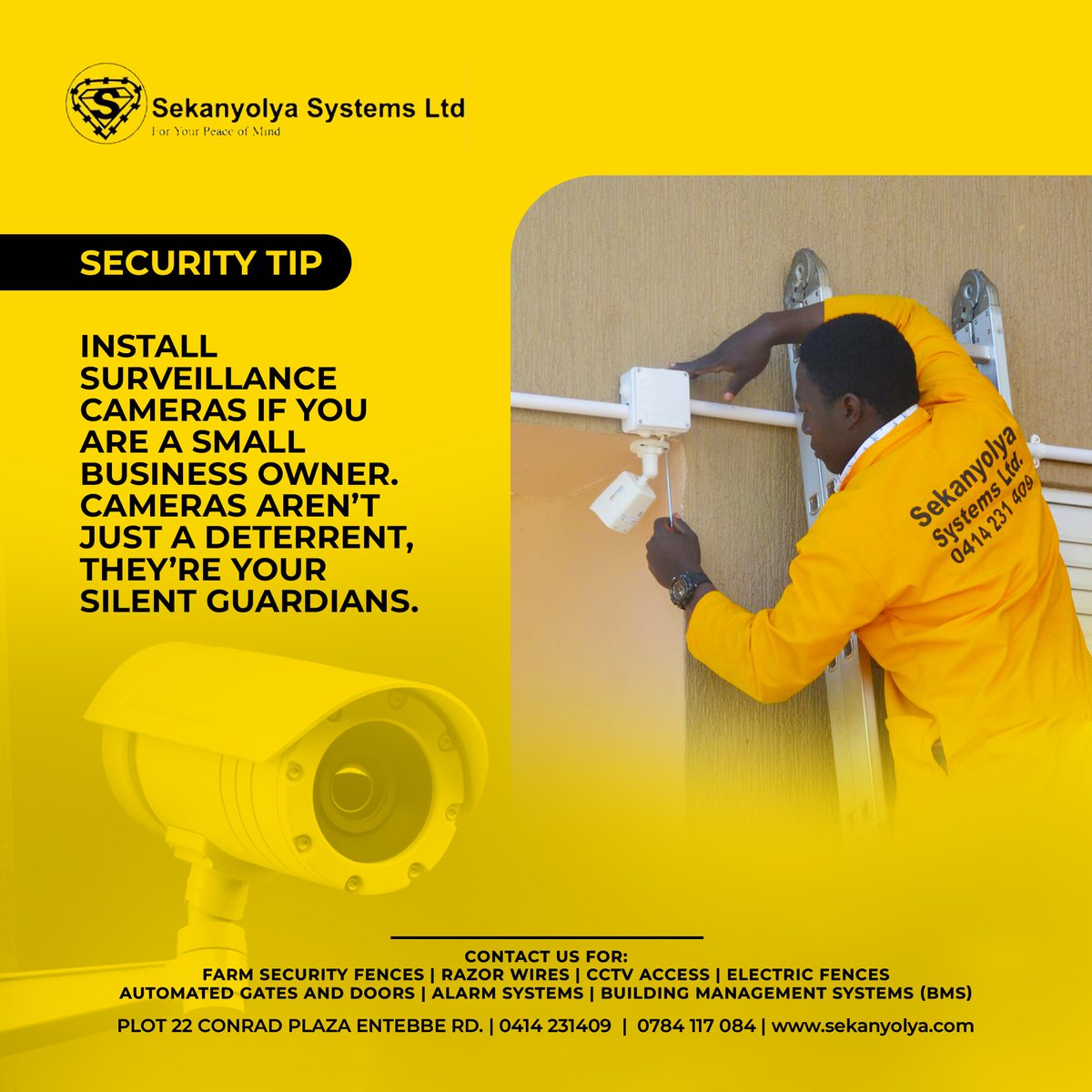 sekanyolyaug's tweet image. Prevent theft. Monitor after-hours activity.
Stay informed. Stay protected.
Track every move with our advanced surveillance systems.
#SekanyolyaSystemsLtd #ForYourPeaceOfMind #SecurityTip