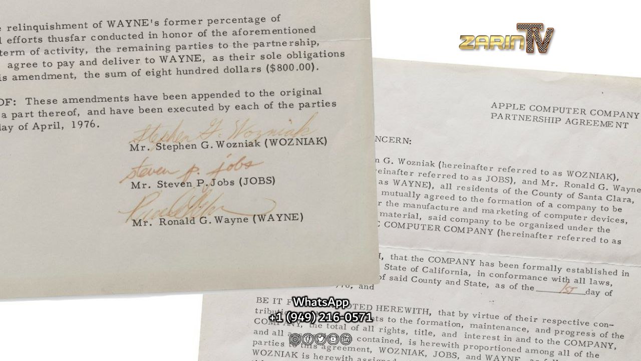 سند تاسیس اپل با امضای جابز به حراج گذاشته می شود