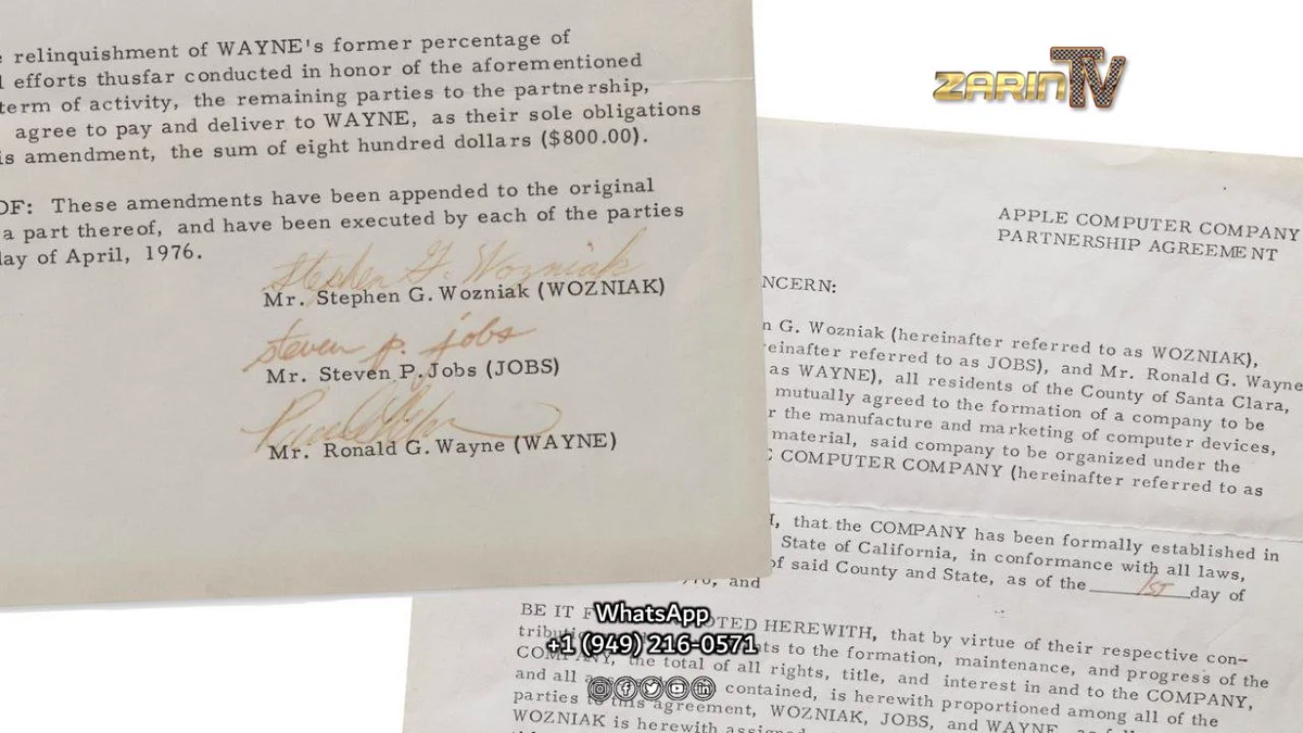 سند تاسیس اپل با امضای جابز به حراج گذاشته می شود