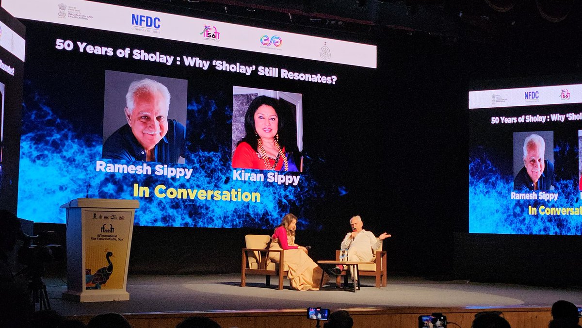 At the 'In Conversation' session moderated by Ramesh Sippy's wife and actress Kiran Sippy, the filmmaker remembered and paid tribute to Sholay's actor and dear friend #Dharmendra who recently passed away.

#DharmendraLegacy #JaiVeeru #AmitabhBachchan #Classics #Bollywood #IFFI56