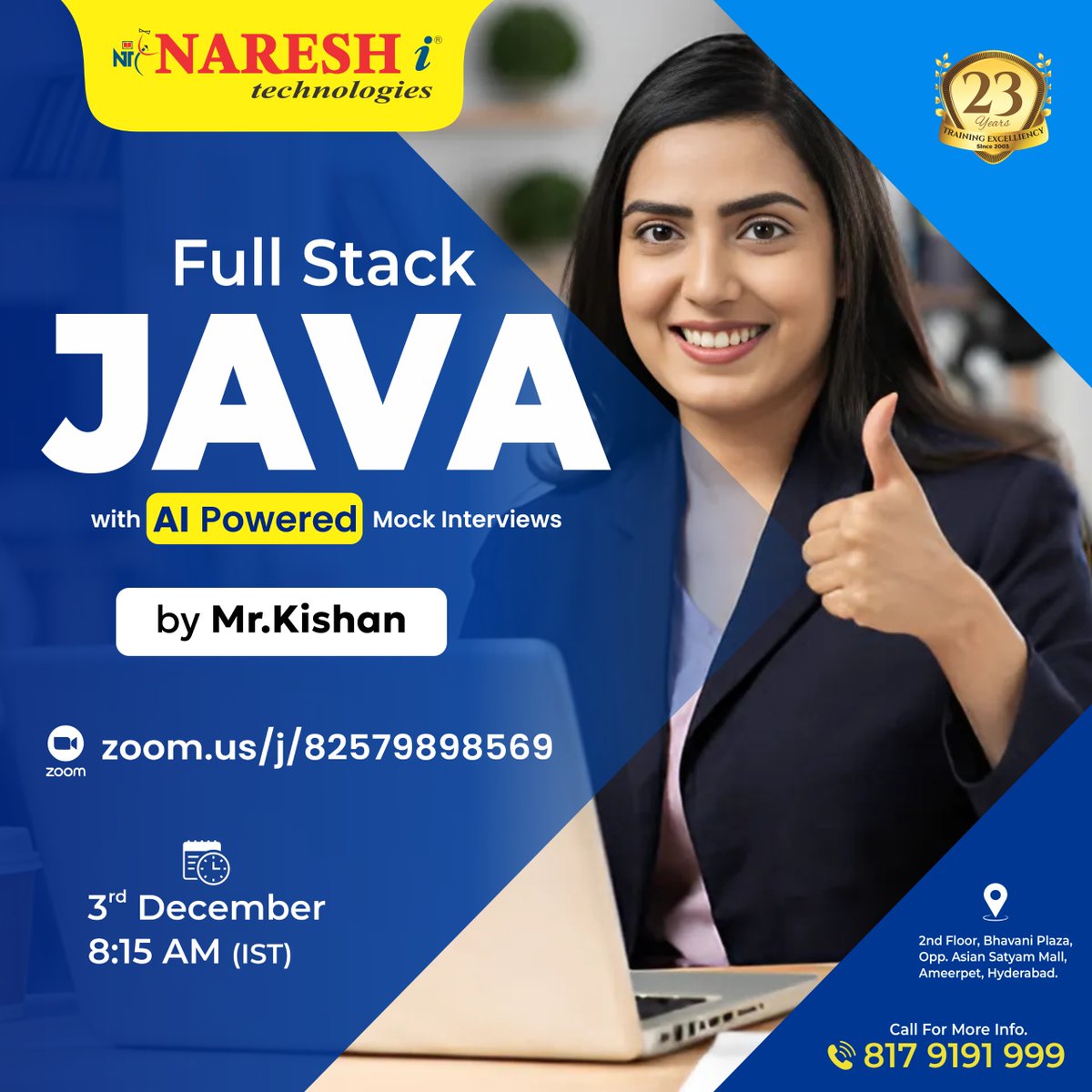 nareshitech's tweet image. 🚀 Start Your Full Stack Java Journey With AI-Powered Learning!

👉 Register Now: t.ly/FSJAVA-3D
 by Mr. Kishan  

📅 Date: 3rd December 2025 ⏰ Time: 8:15 AM (IST)

#FullStackJava #JavaTraining #JavaDeveloper #NareshIT #SoftwareDeveloper #SpringBoot