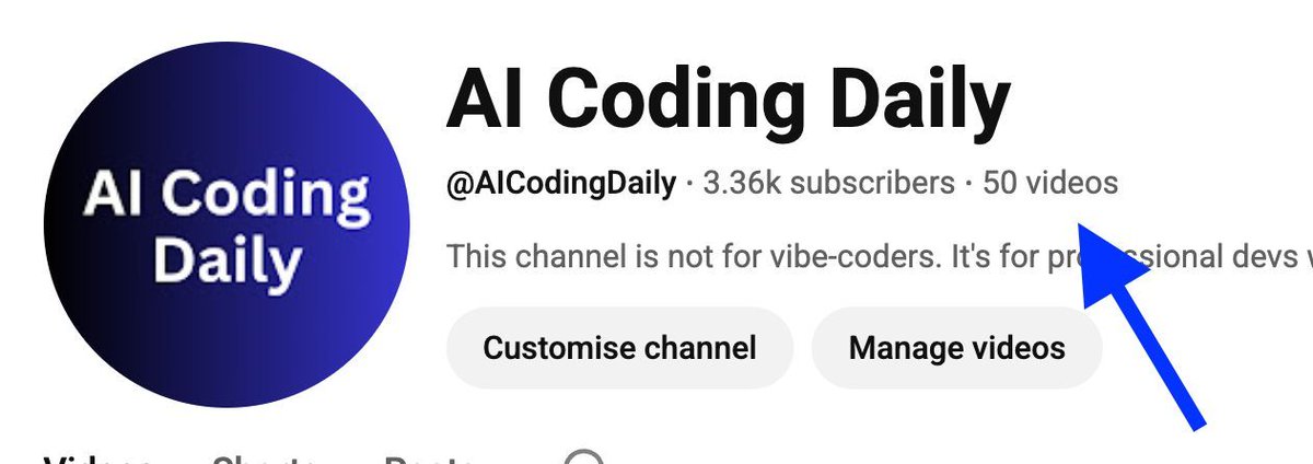 J'adore célébrer les petites victoires.
Ma chaîne AI Coding Daily compte 50 vidéos !
Ce chiffre est, d'une certaine
