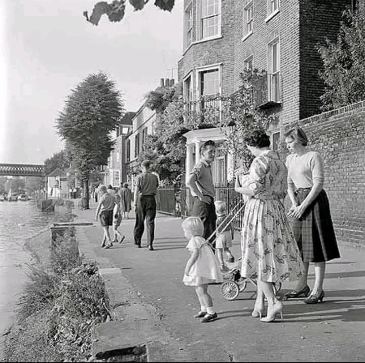 A kinder, safer, better world. Strand-on-the-Green, Chiswick in the 1950/60's
