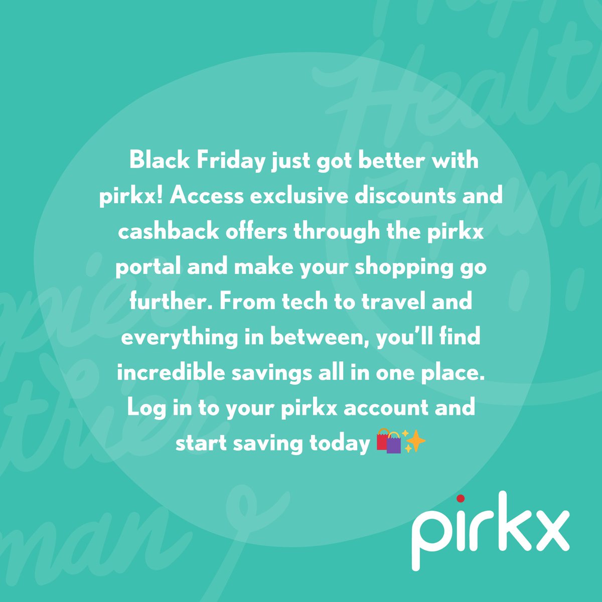 pirkx's tweet image. Keep an eye out for your pirkx Black Friday deals! 😁🙌🏼

#fintech #Wellbeing #Improvements #pirkx #Benefits #SelfHelp #BlackFriday #Savings