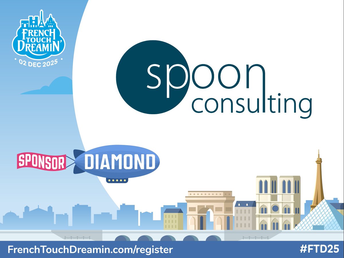 FTDreamin's tweet photo. Allow us to introduce our Diamond Sponsor for French Touch Dreamin' 2025, Spoon Consulting, who is celebrating 20 years of excellence this year.  

Learn more about Spoon Consulting by visiting their website: 
https://t.co/bfkwaPs8dA https://t.co/KW7uotw7kf