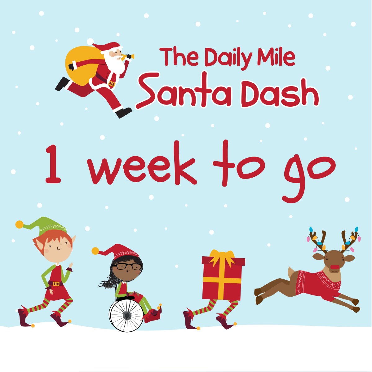 _thedailymile's tweet photo. The countdown is on… ⏱️

Daily activity is so important to help us feel good - so why not get your school or class to join our Santa Dash and finish the term full of festive energy.

Sign up here: https://t.co/aj0w60MDnu 
#TheDailyMile #SantaDash https://t.co/twftx6q2lG