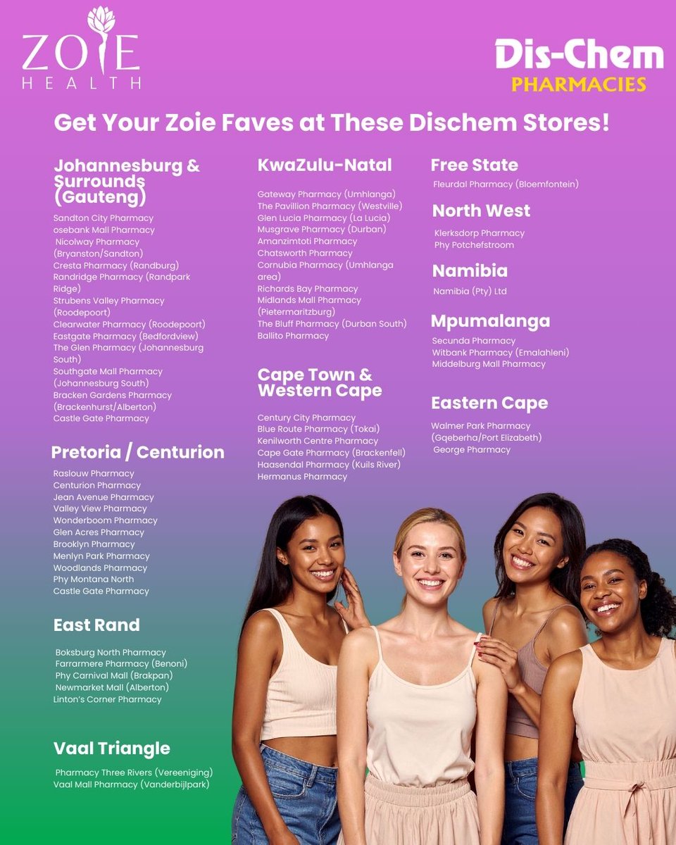 zoiehealth's tweet image. Support your wellness journey with solutions grounded in research and quality. Find our range at Dischem and discover what works best for you: bit.ly/ZoieHealthSupp… 😊💜

#Zoiehealth #TrustedSolutions #DischemExclusive #WellnessInnovation”