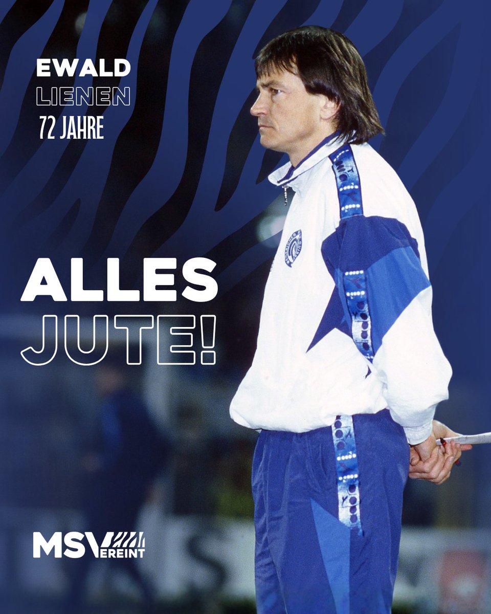 MSVDuisburg's tweet photo. Geburtstage, die man unbedingt auf dem Zettel stehen haben sollte ... Herzlichen Glückwunsch, Ewald #Lienen zum 72ten! Dein Meidericher SV wünscht dir, lieber Ewald, alles erdenklich Gute, ganz viel Glück und Gesundheit. 🥳🥳

#MSVereint #Duisburg https://t.co/fyEc77GjuG