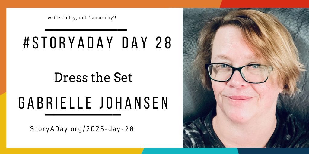 StoryADayMay's tweet photo. Today's #writingprompt for StoryADay from author Gabrielle Johnasen encourages you to take a theatrical look at your story: https://t.co/S77o6oficy https://t.co/SWxyXjMpQe