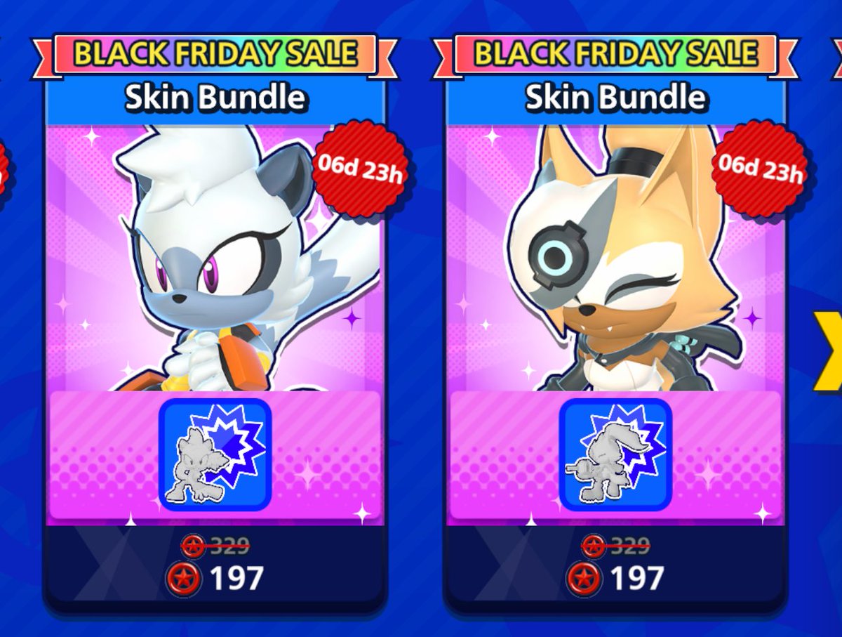 Tangle and Whisper skins on #SonicRumble are only 197 Red Star Rings each!

Creator code: frackdeals