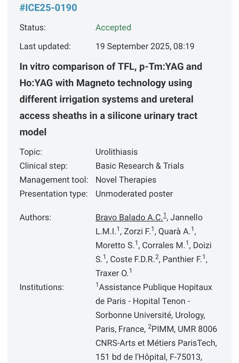 Great presence of the Stone Team from <a href="/FPuigvert/">Fundació Puigvert Barcelona</a> at the #ICE25!
We are presenting 2 videos and 3 posters, showing our experience in stone management. Proud of our team! <a href="/Uroweb/">European Association of Urology (EAU)</a> <a href="/oangerri/">Oriol Angerri</a> <a href="/koey_kana/">Andres Kanashiro</a> <a href="/LucioF5210/">Lucio Fila</a> <a href="/paoloverri05/">Paolo Verri</a> <a href="/pizquierdog/">Paula Izquierdo</a> <a href="/pedrohpenalver/">Pedro Hernández Peñalver</a>