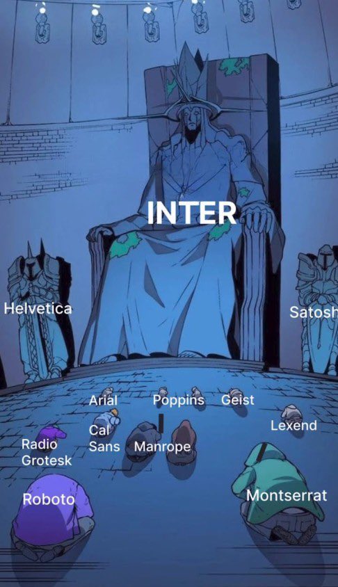 UiSavior's tweet photo. All hail the king of fonts, Inter! 👑 https://t.co/rwaw8I07kT