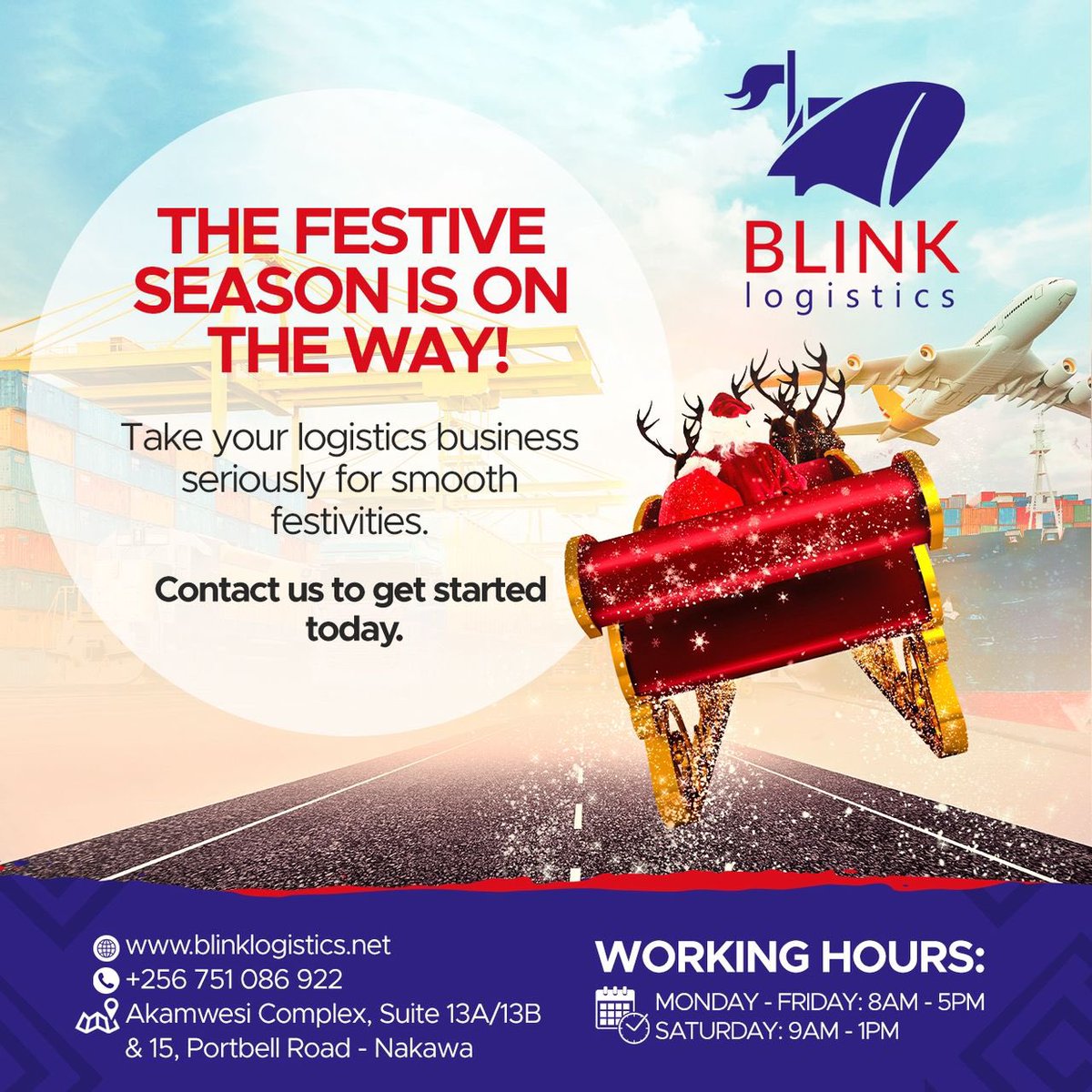 Dazzle up this festive season with our Logistics Services!

👉🏽 Customs brokerage 
👉🏽 Clearing &amp; forwarding
👉🏽 Transport &amp; distribution
👉🏽 Freight services
👉🏽 Door to door services
👉🏽 Warehousing services
👉🏽 Customs brokerage 

Get in touch 😀