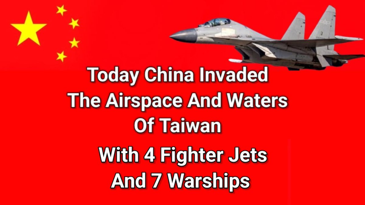 That_isChina's tweet image. CHINA THREATENING TAIWAN

Today these Chinese military planes and vessels intruded into Taiwanese waters and airspace.

4 sorties of PLA aircraft and 7 PLAN vessels operating around Taiwan were detected up until 6 a.m. (UTC+8) today. #ROCArmedForces have monitored the situation…