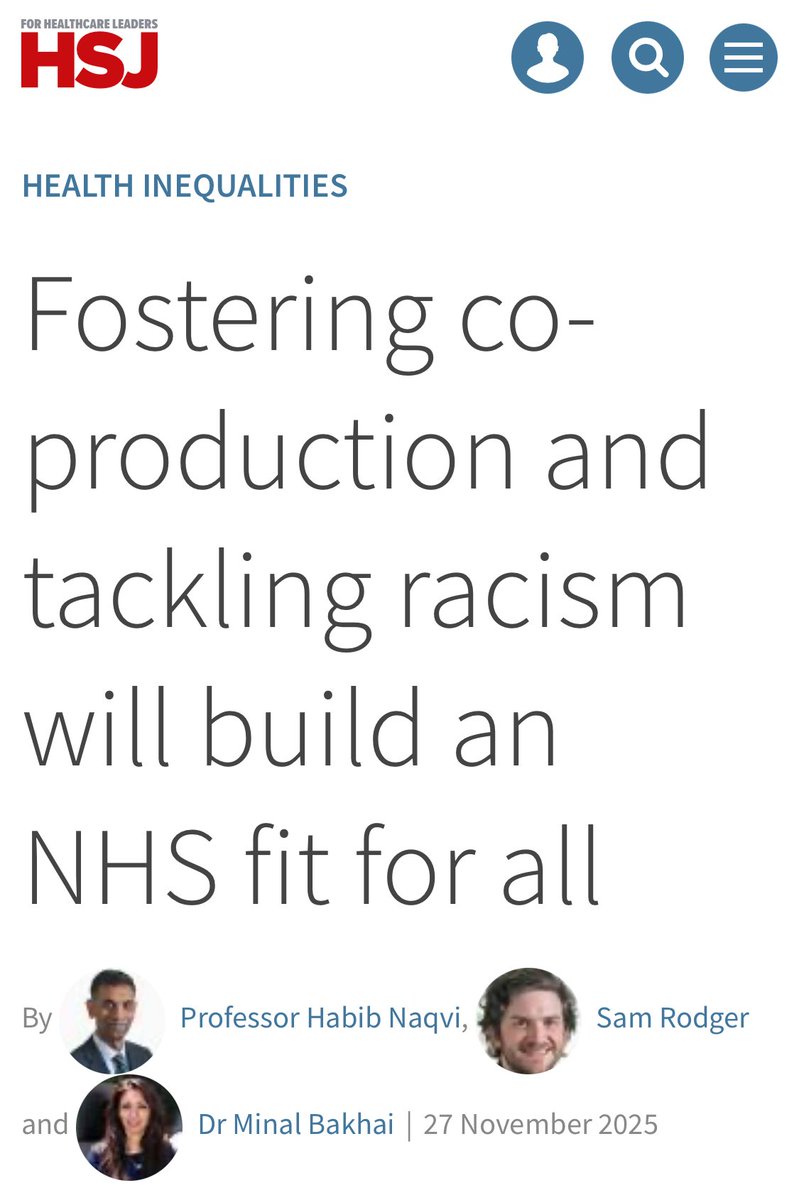 True inclusion means partnering with those typically excluded from healthcare decisions.

We’re working to co-produce a practical resource that supports healthcare bodies reinforce community participation and co-production at the heart of their work.

hsj.co.uk/health-inequal…