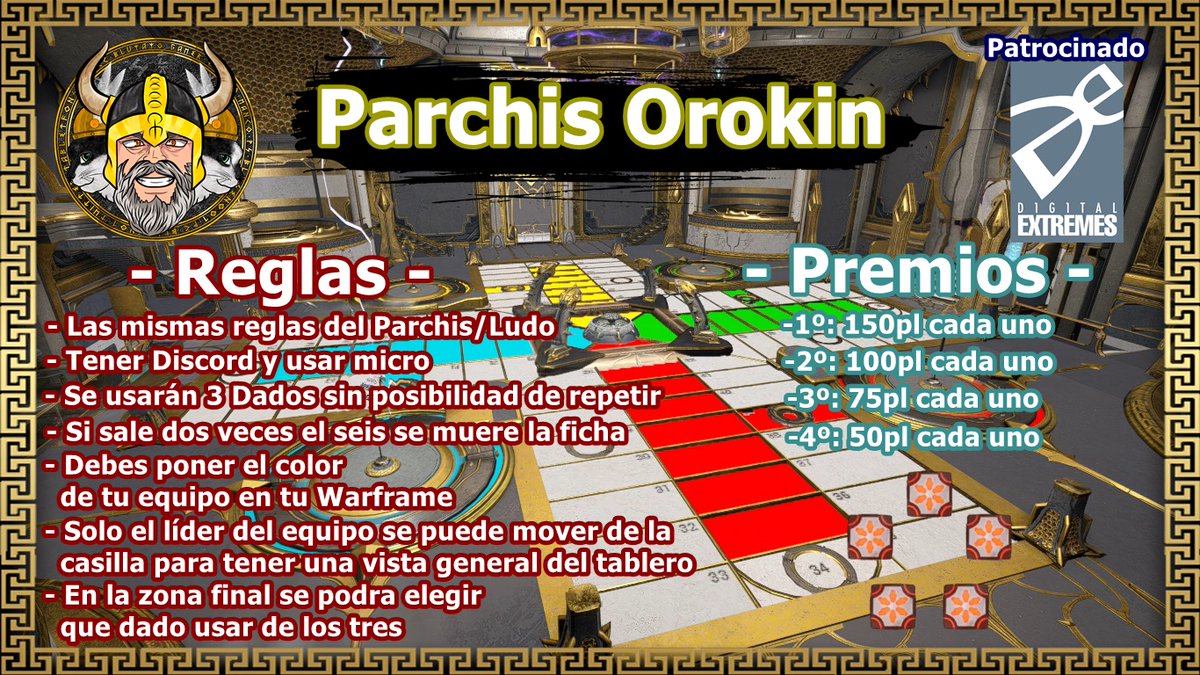 Ayer celebramos el Evento Parchis donde se repartieron mas de 2000pl a mas de 20 ganadores, muchas gracias a todos por su asistencia y no olviden que hoy tenemos Devstream de Warframe y estaremos haciendo la traduccion en directo #Warframe