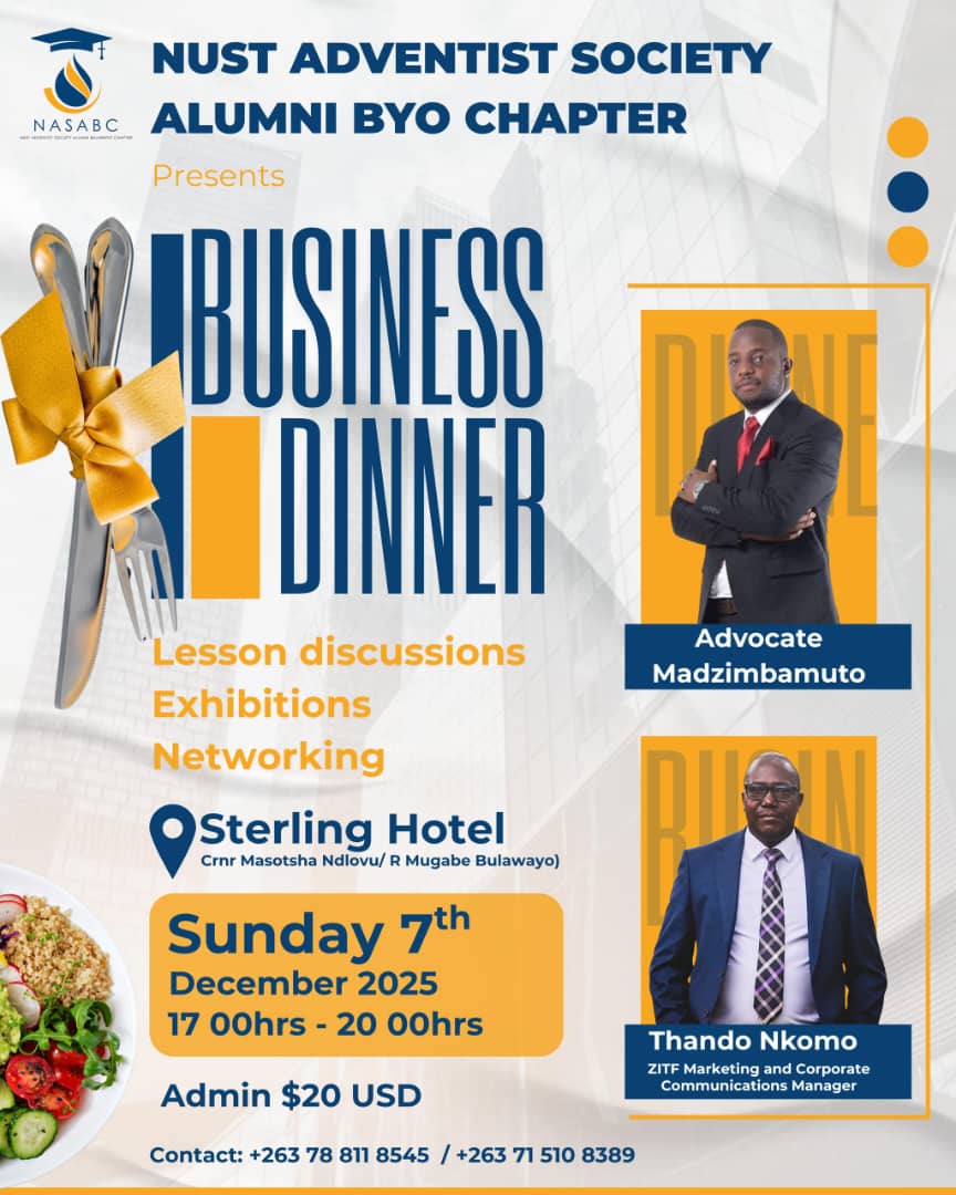 NUST Alumni in Bulawayo, let's end the year on a high note. A festival of ideas and solutions. Navigating  challenges and seizing present day Opportunities in our Economy. The future is young and exciting !