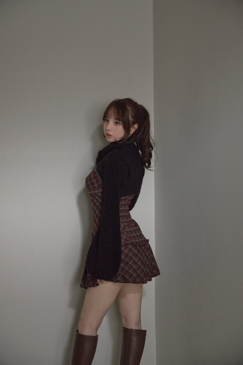 Lulu check set mini dress color red/black ¥18700-tax in 落ち着いた