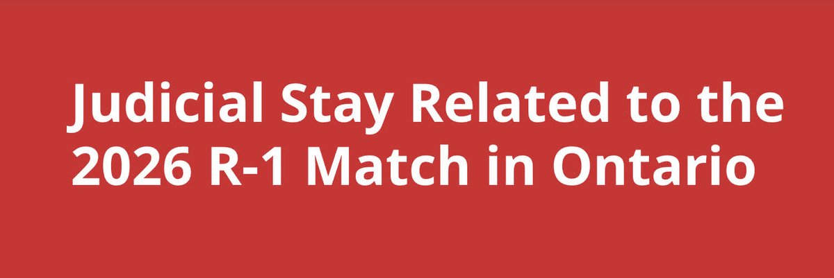 📢 Announcement from Canadian Resident Matching Service (CaRMS)

carms.ca/news/judicial-…