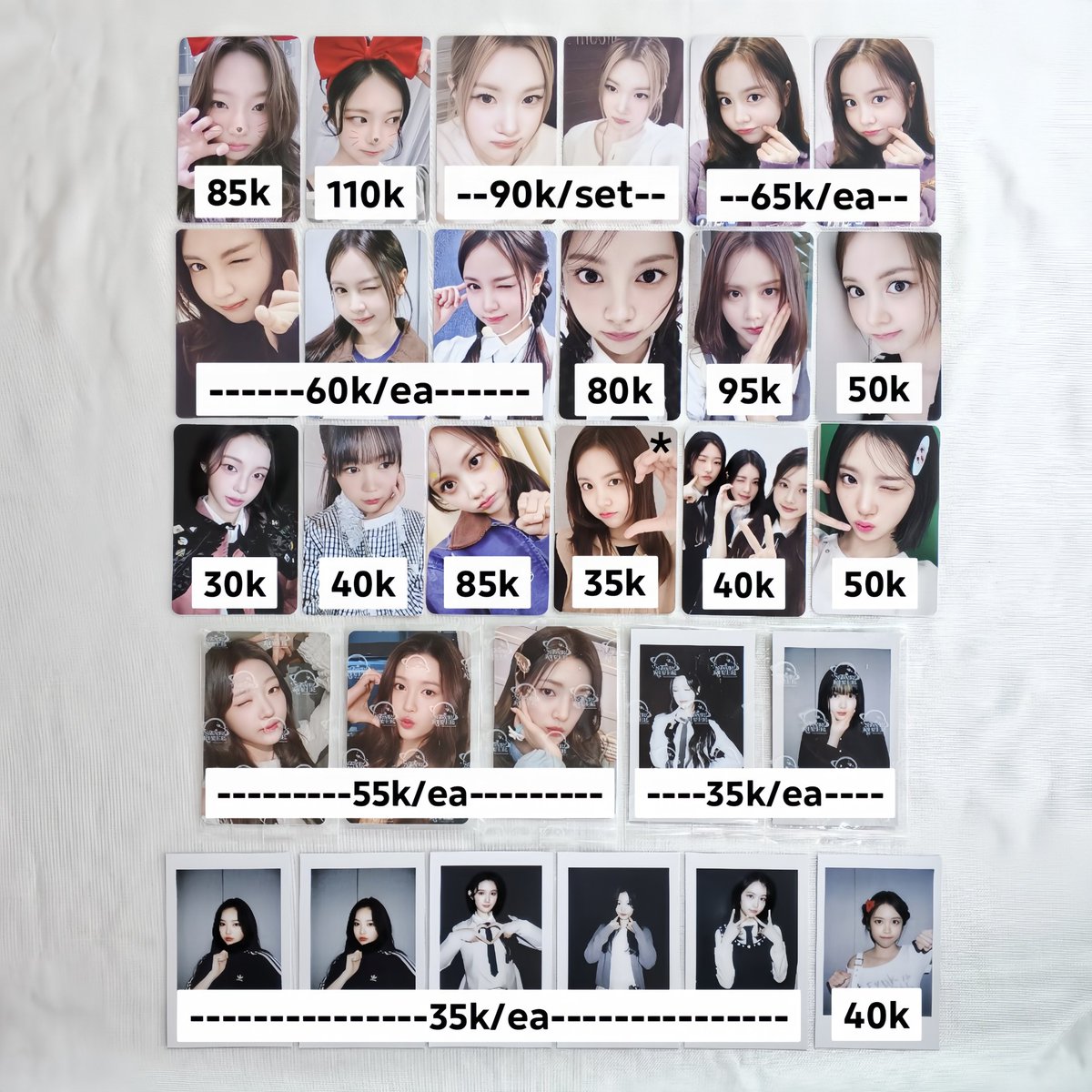 luvv_l4lice's tweet image. 【 𝑾𝑻𝑺 // want to sell 】

── aab pc hearts2hearts ؍؍ ୫ 

💰 in pict, exc adm 14%
➶- prefer take bulk
➶- overall goodcon
➶- accept ww buyer w/ ina address
🏡; jakarta, ina
╰┈➤ dm for more details 💬

🏷wts lfb photocard h2h carmen jiwoo yuha stella juun a-na ian ye-on