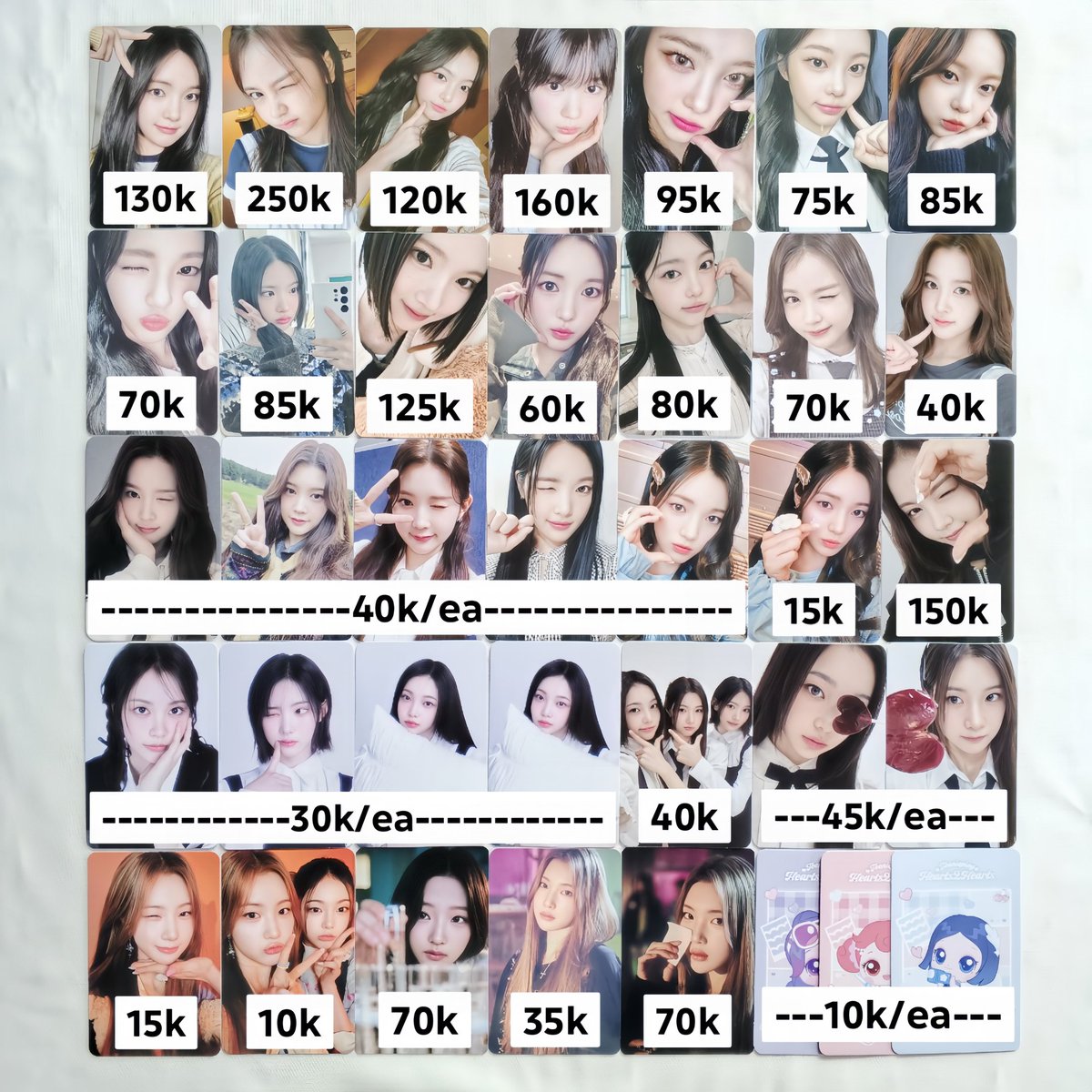 luvv_l4lice's tweet image. 【 𝑾𝑻𝑺 // want to sell 】

── aab pc hearts2hearts ؍؍ ୫ 

💰 in pict, exc adm 14%
➶- prefer take bulk
➶- overall goodcon
➶- accept ww buyer w/ ina address
🏡; jakarta, ina
╰┈➤ dm for more details 💬

🏷wts lfb photocard h2h carmen jiwoo yuha stella juun a-na ian ye-on