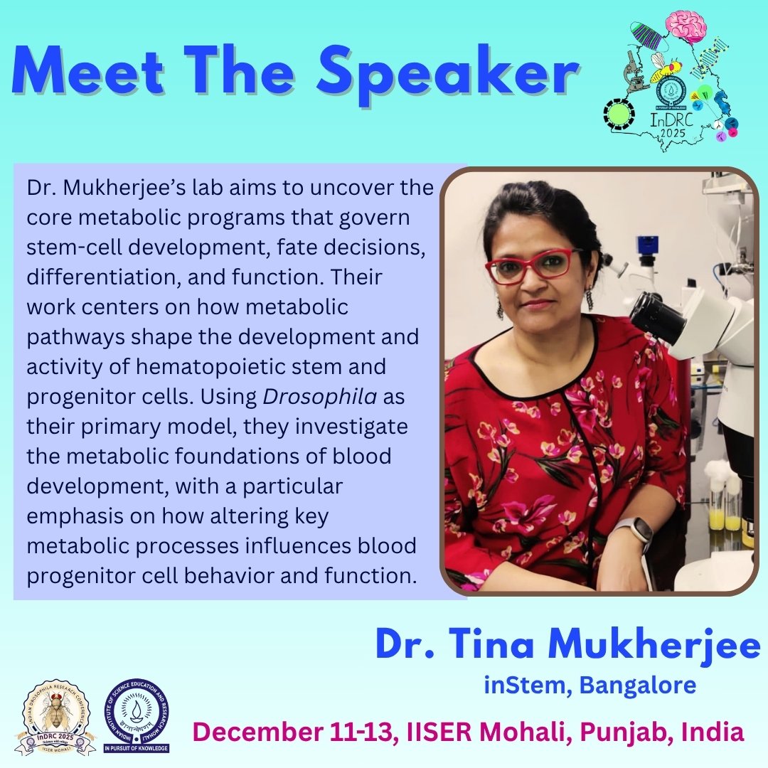 InDRC_2025's tweet photo. We are glad to invite Dr. Tina Mukherjee from inStem Bangalore, to join us at indrc 2025.
#indrc2025 https://t.co/cMfbNyraYg