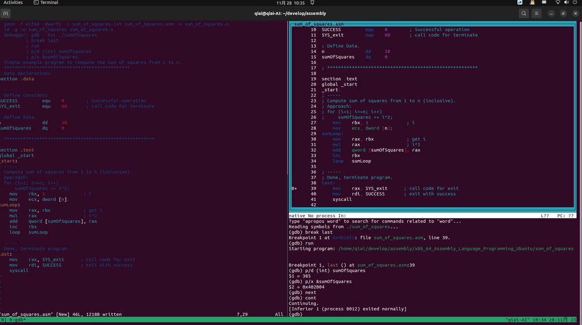 kurtqian's tweet image. i like to code on linux,especially the tool chain of assembly+linker+gdb debugger,the nasm or yasm compiler language are much more clean,concise and low-end to machine code than the high-end language to apprehend the architecture of CPU like Ubuntu ARM X86_64