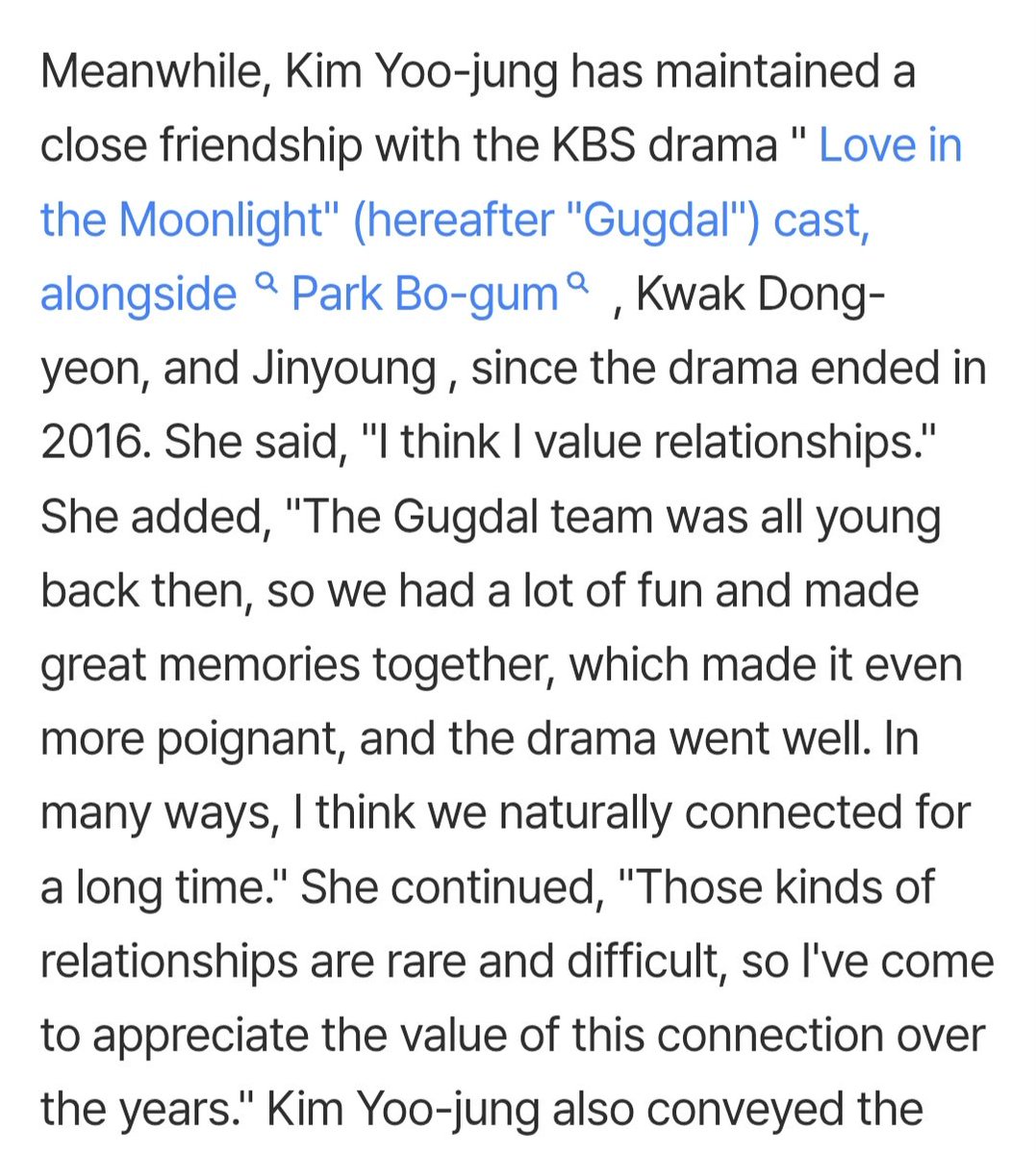 Ann_ellisse0612's tweet photo. #KimYooJung, about "Love in The Moonlight" friendship
"Those kinds of relationships are rare and difficult, so I've come to appreciate the value of this connection over the years."
#PARKBOGUM #KwakDongYeon #ChaeSubin #Jinyoung #구르미그린달빛 https://t.co/IHnijDzaMc