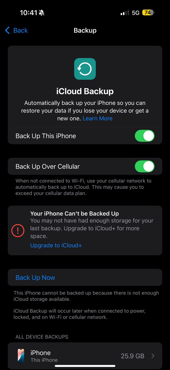 SmithJane1981's tweet image. @AppleSupport why am I getting a space #errormessage when trying to #backup my phone to #Icloud even after upgrading to 200GB when there is more than enough storage space to accommodate what I’m trying to backup? #Apple #Iphone16ProMax #AppleSupport