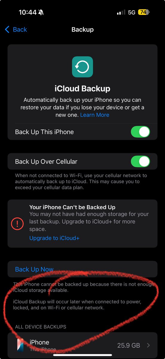 SmithJane1981's tweet image. @AppleSupport why am I getting a space #errormessage when trying to #backup my phone to #Icloud even after upgrading to 200GB when there is more than enough storage space to accommodate what I’m trying to backup? #Apple #Iphone16ProMax #AppleSupport