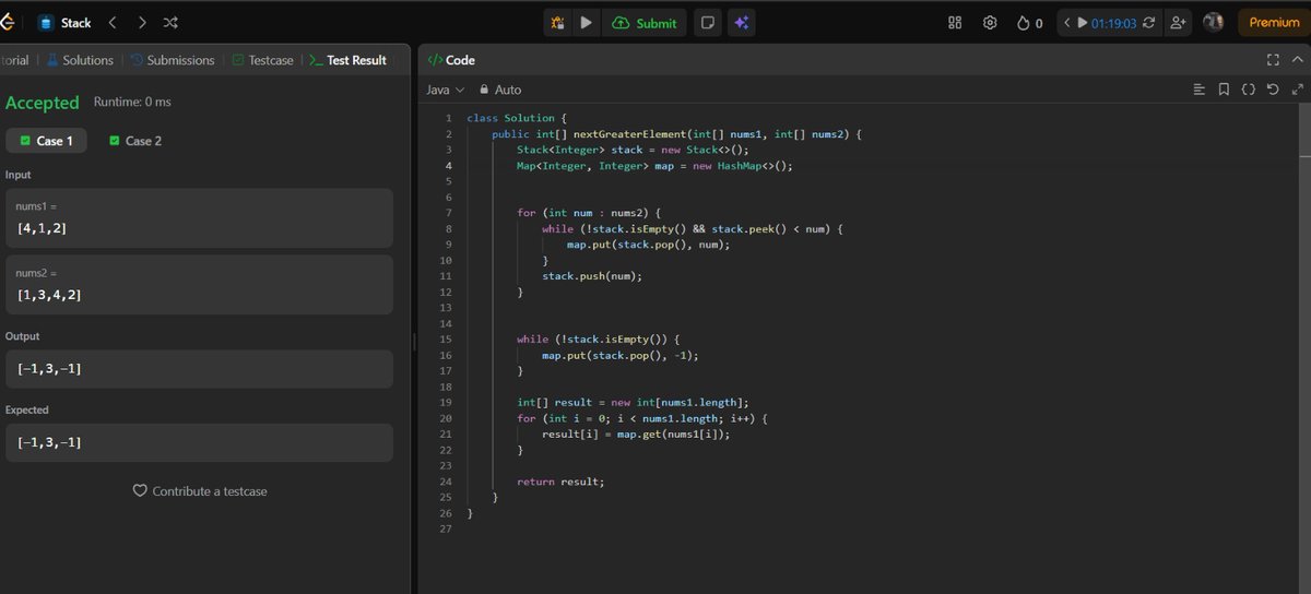 SaurabhSin8534's tweet image. 🎯DAY 85 of #100DaysOfCode 

&amp;gt;Solved 1 leet code medium question of stack.@LeetCode

&amp;gt;Solved 1 medium level question of stack @geeksforgeeks 

&amp;gt;Studied the concept of linked list @kunalstwt 

💻💻 final sem is so near .

#LeetCode #CodingJourney  #geeksforgeeks #LearningInPublic