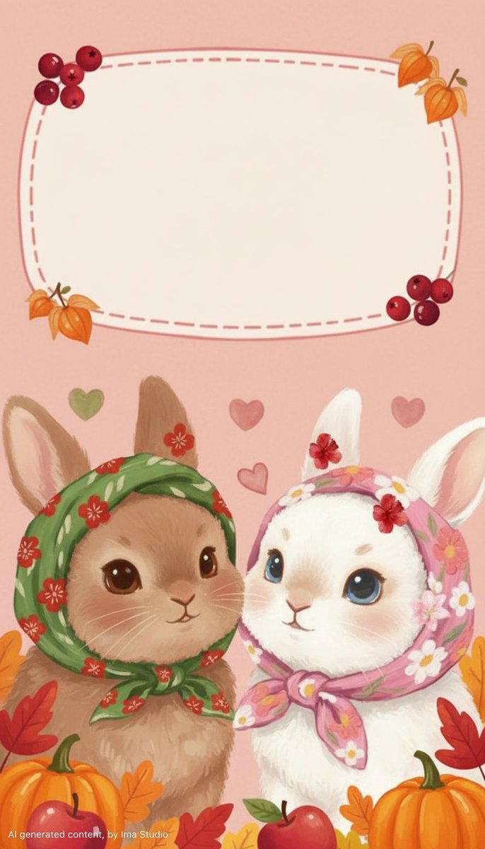 AuraPixelHQ's tweet image. Cute Bunnies — iOS 26 Wallpaper

Adorable soft-style bunnies, bringing a sweet and gentle vibe to your iOS 26 screen. Created with ImaStudio. 🌸✨

#ImaStudio #CuteBunnies #iOS26 #AestheticWallpaper #4K #KawaiiStyle