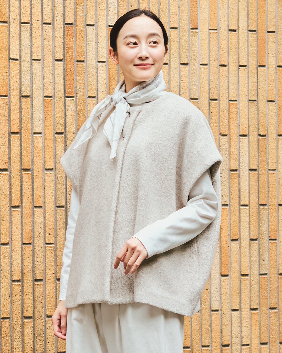 プリスティン PRISTINE ヤク平二重織ポンチョベスト プリスティン