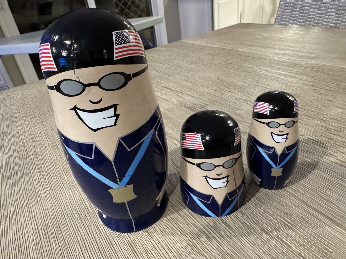 Which USA Olympian multi-medalist does this nested doll fragments most closely resemble?