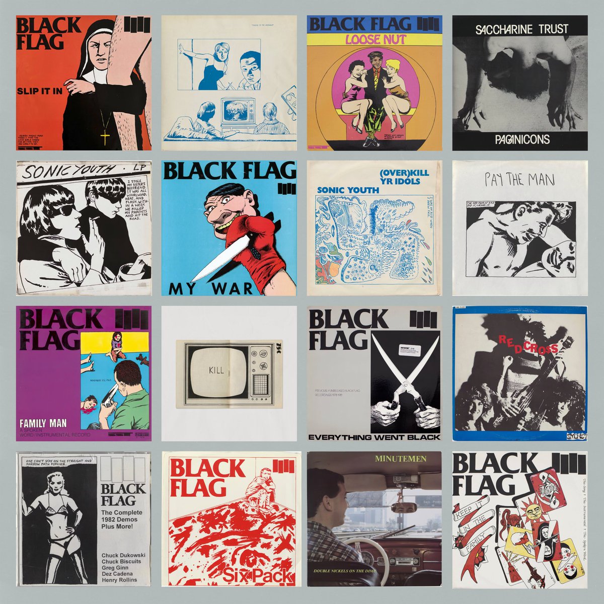 PunkRockStory's tweet image. The most famous and creative cover designer in the punk rock scene!! 

Raymond Pettibon, between 1980 and 1996 he designed, among other things, the iconic &quot;Four Bars&quot; logo of Black Flag as well as album covers and flyers.

#punk #punks #punkrock #coverart #raymondpettibon…