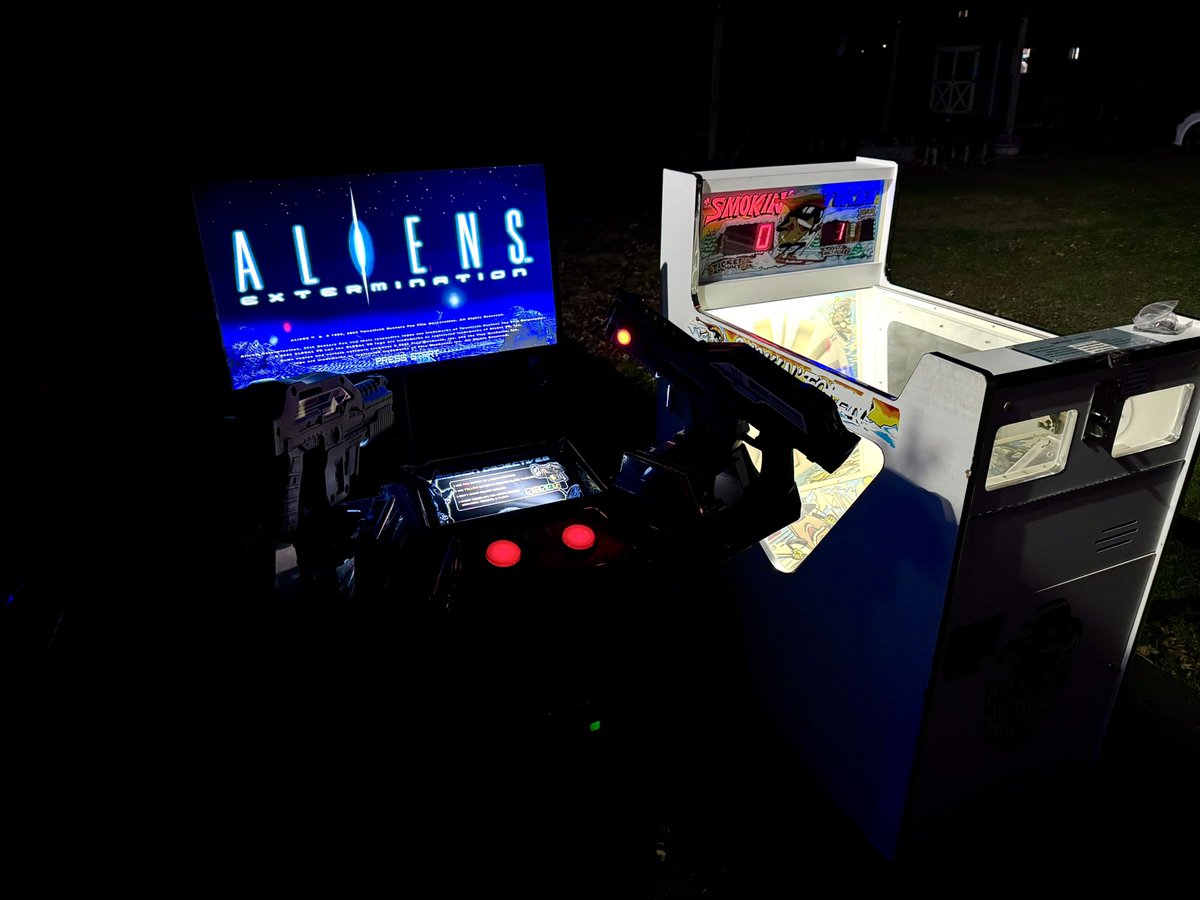 Some casualties after running the games all day, but I think the Thanksgiving arcade was well received. Game list:
Blitz 99
SEGA Hang-On
World Class Bowling
Pacmania
Neo-Geo
1942
X-Men vs Street Fighter
Tapper
Extreme Hunting 2
Cruisin USA 
Star Wars Trilogy
Aliens
Smokin  Token