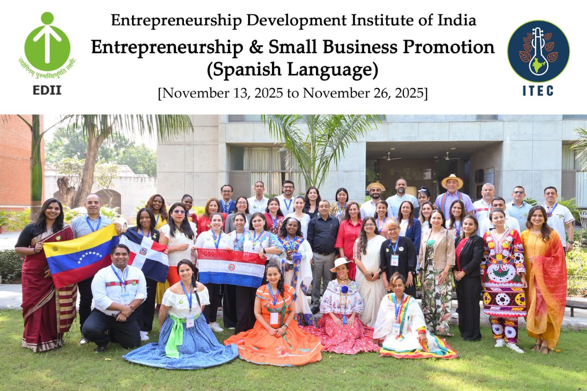 Maiky_DIAZPEREZ's tweet photo. At the Entrepreneurship Development Institute of India, nine Cuban students participated in the #ITEC course “Entrepreneurship and Small Business Promotion.” They described it as a highly positive international learning experience and achieved excellent results.#ProCuba https://t.co/6hlibgnMIz