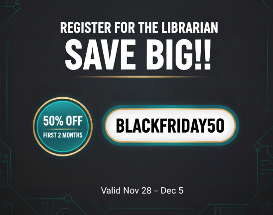 🤩 Black Friday promo for TheLibrarian.io is live. 🤩

🤑 We’re giving 50% 𝐎𝐅𝐅 for new subscribers. Go to your account page, pick a plan, then enter code 𝐁𝐋𝐀𝐂𝐊𝐅𝐑𝐈𝐃𝐀𝐘50 at checkout. Valid until Dec 5.

What you get with <a href="/thelibrarianai/">TheLibrarian.io</a> :

• Pre‑Meeting