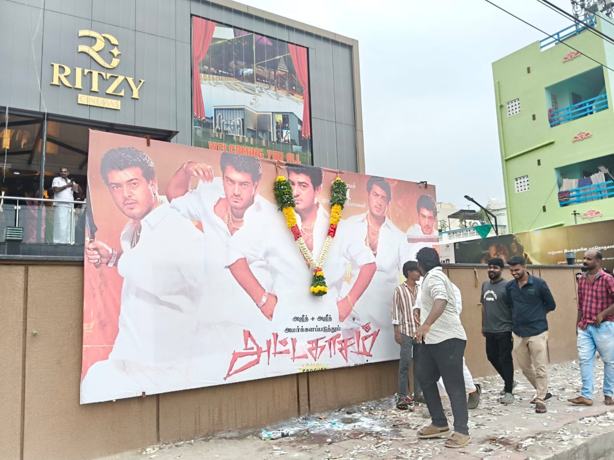 titus_lovely's tweet image. #Madurai 😎 #Atagasam அலப்பறைகள் 🫂 இனிதே தொடக்கம்.. #Ajithkumar 🥵‼️in @RitzyCinemas 

#Ak64
